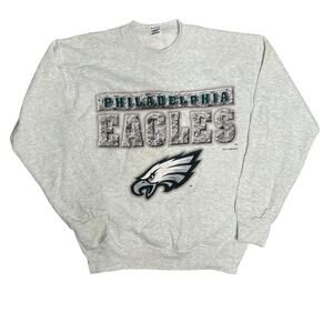 Vintage 90s Philadelphia Eagles Sweatshirt Mens Size Medium Gray Philly Birds